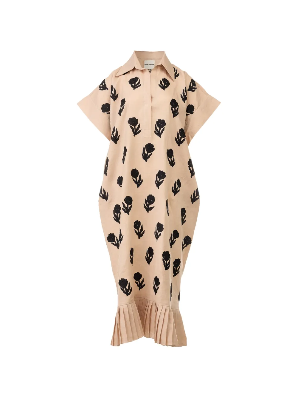 Biyan floral-print pleated-hem midi dress