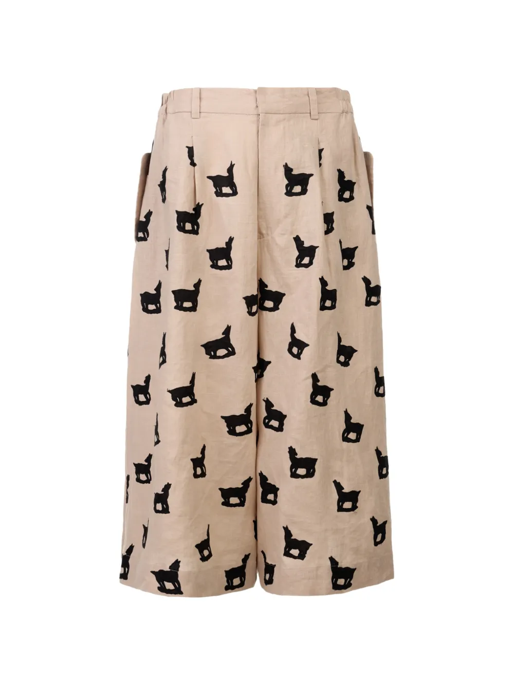 Biyan Cropped Pleated Trousers In Neutrals