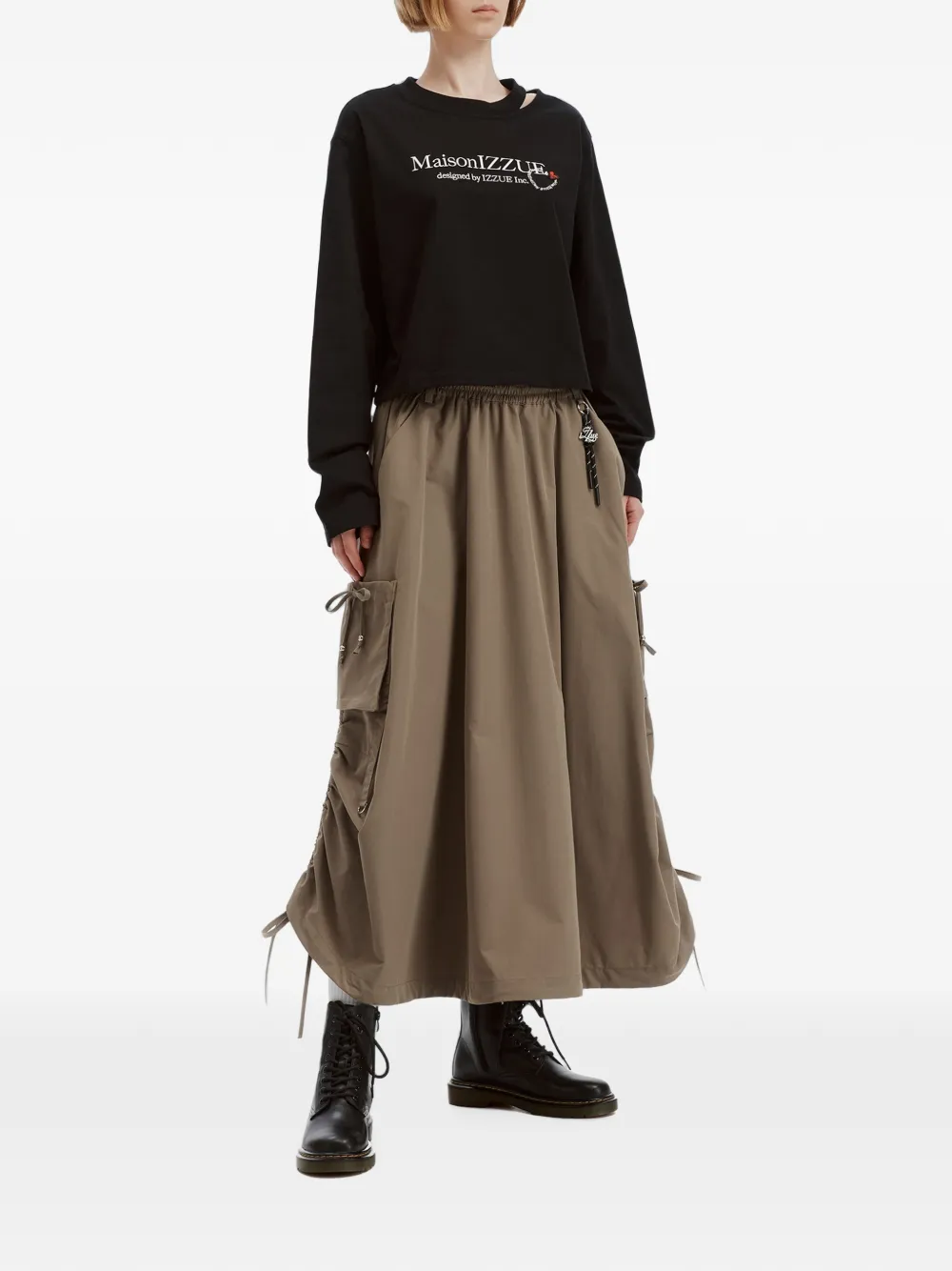 izzue Cargo maxi-rok met ruches Beige