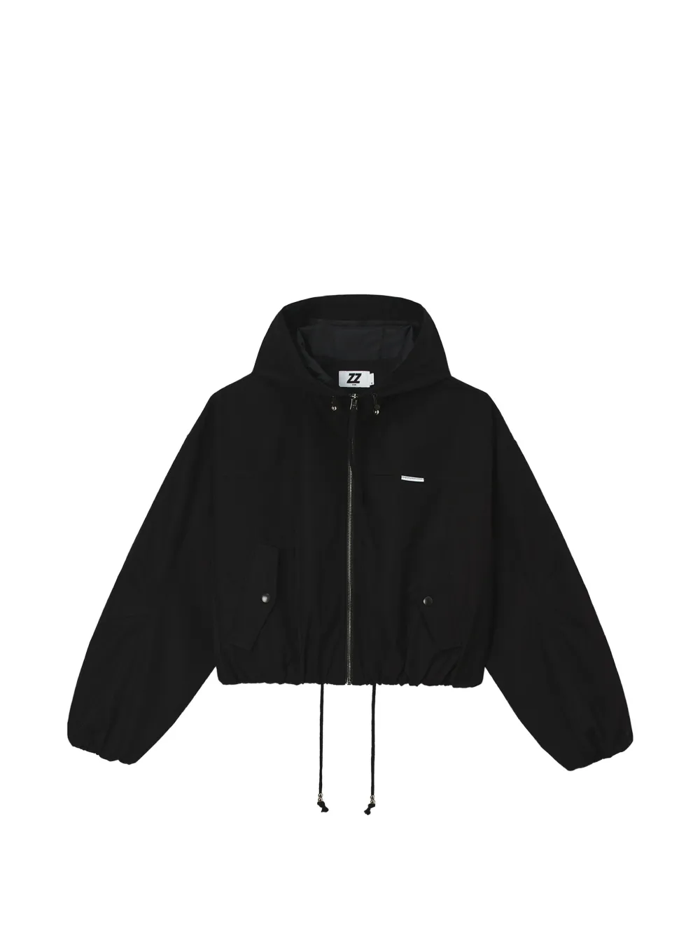 izzue hooded logo-print oversized jacket - Nero