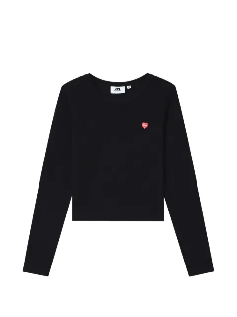 CHOCOOLATE heart-patch ribbed T-shirt