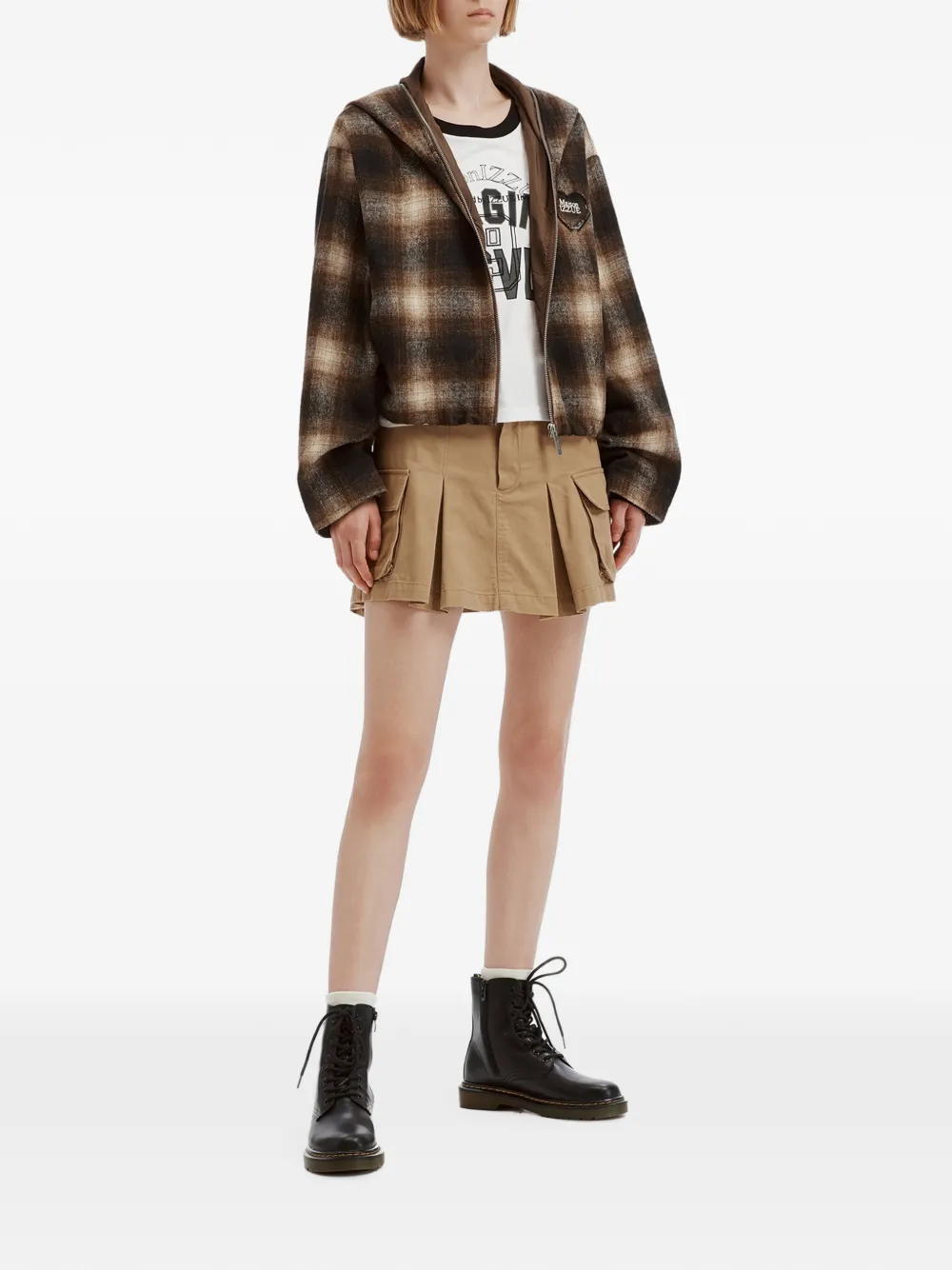 izzue Geruit cropped jack met hartpatch Bruin