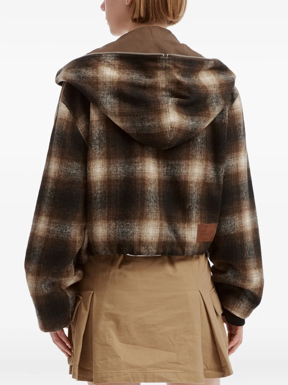 izzue Geruit cropped jack met hartpatch Bruin