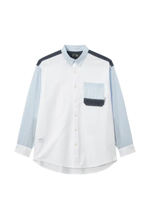 izzue panelled pinstriped shirt