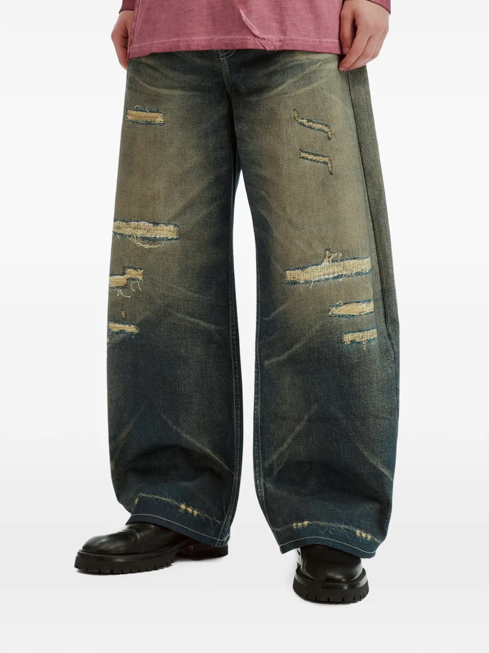 FIVE CM Gerafelde jeans Blauw