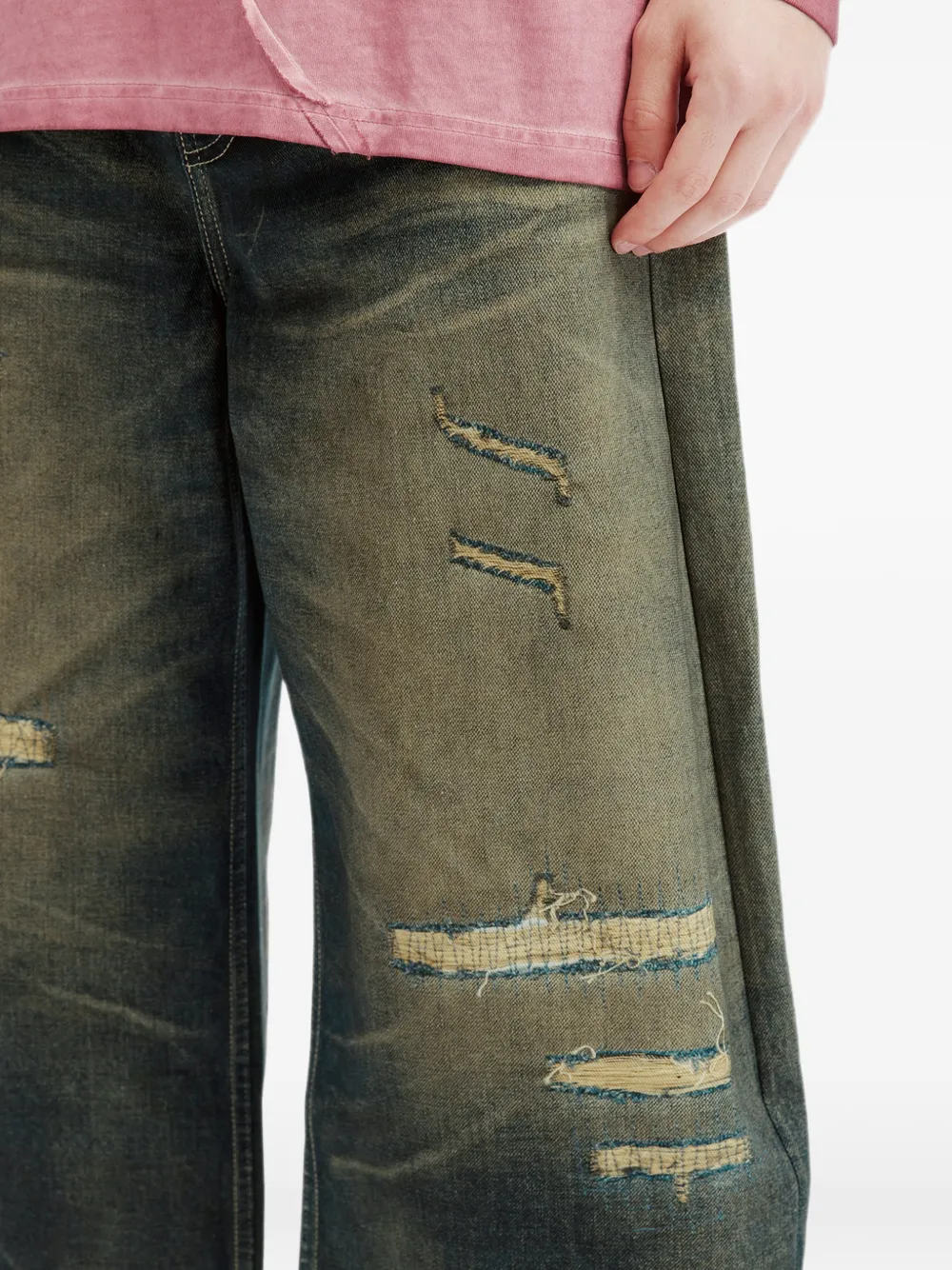 FIVE CM Gerafelde jeans Blauw