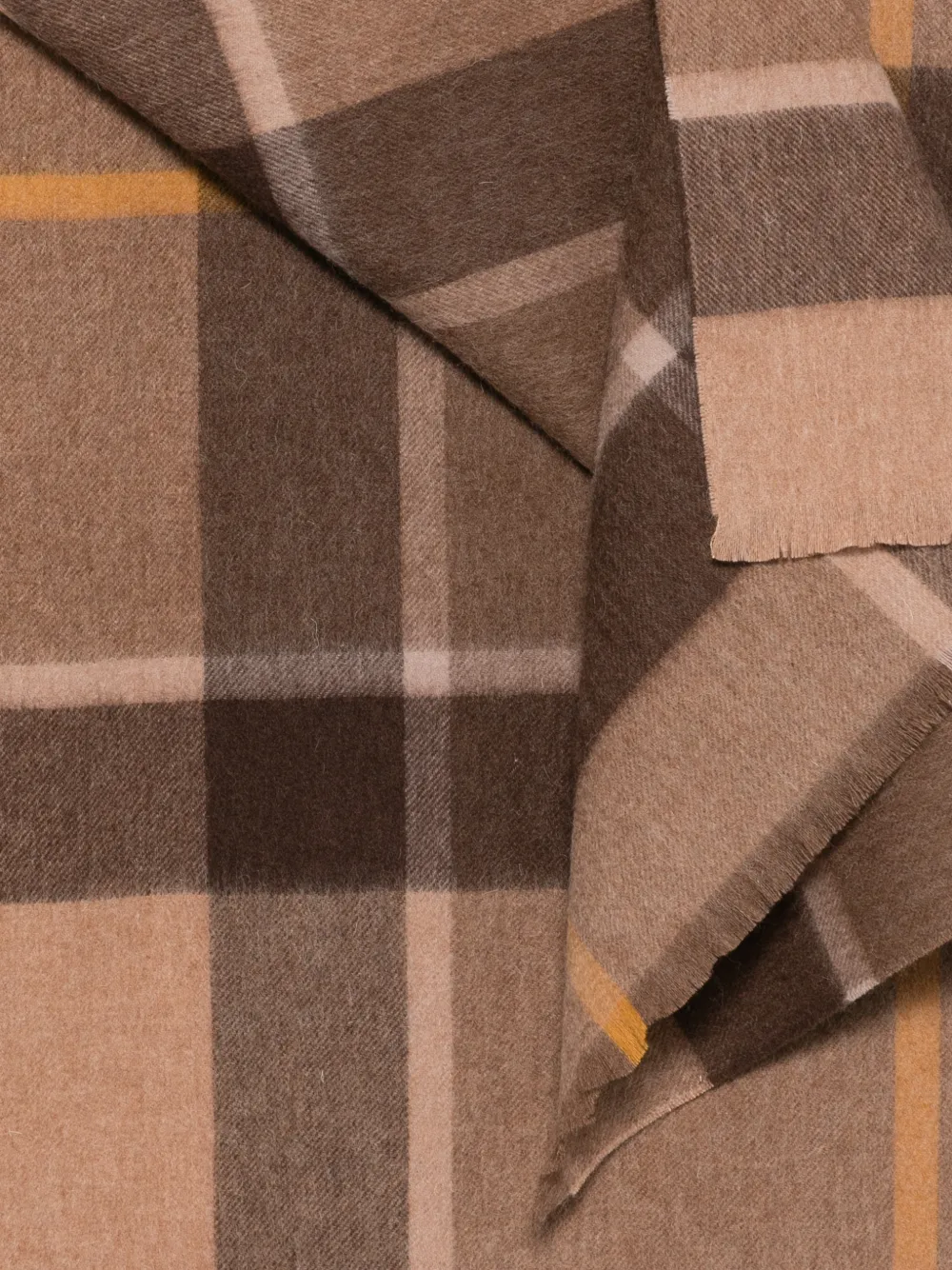 Barbour check-pattern fringed scarf Bruin