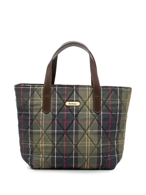 Barbour mini quilted tartan-pattern tote bag