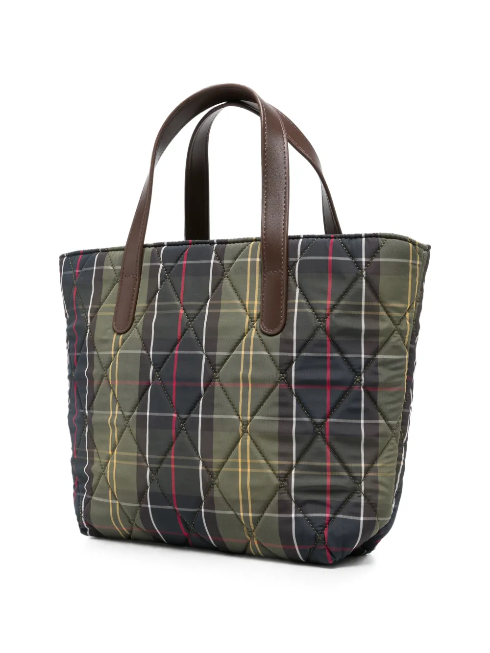 Barbour Gewatteerde shopper met tartan-ruit Groen