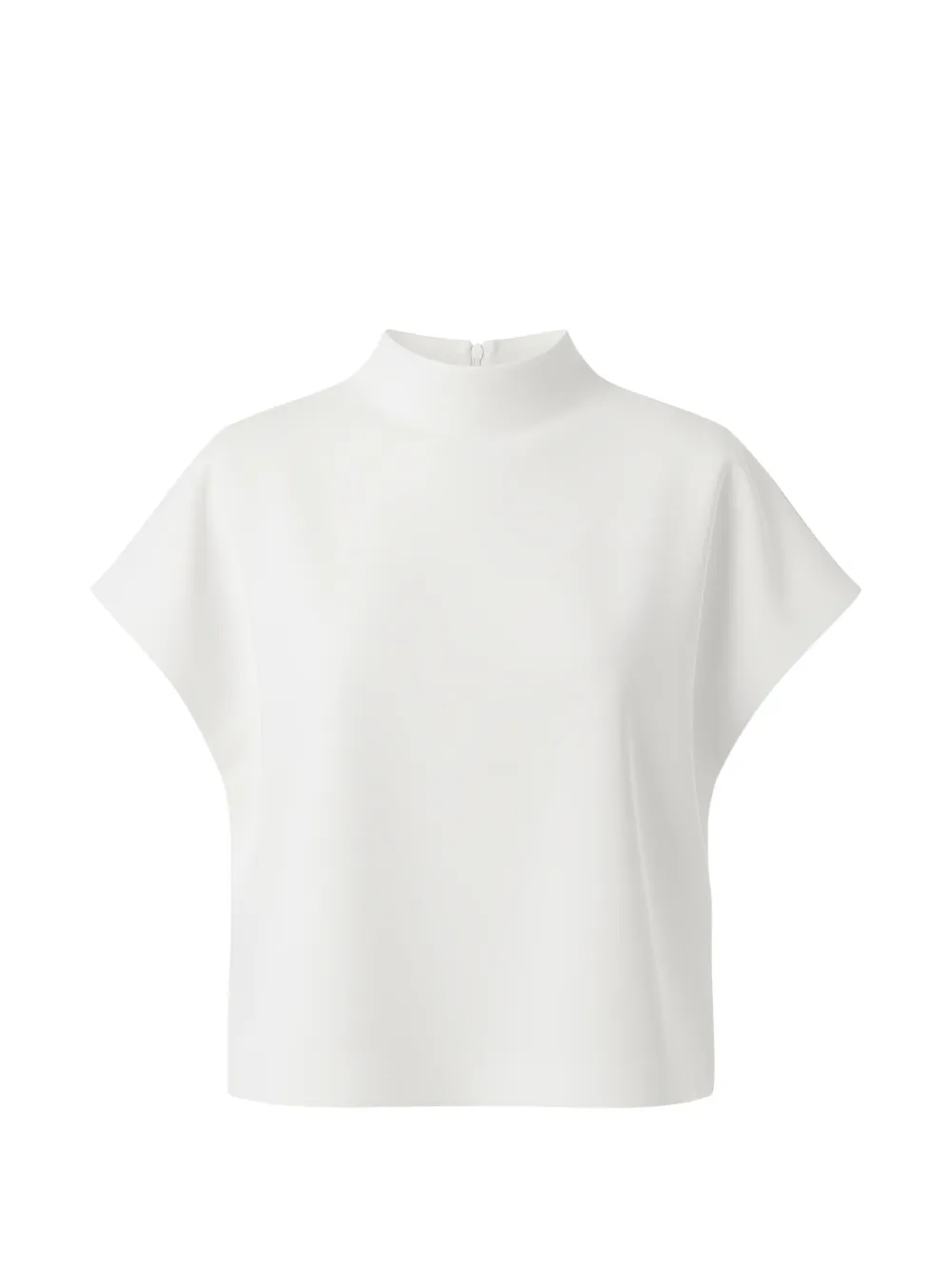 Rundholz Black Label High-neck Short-sleeve Blouse In White
