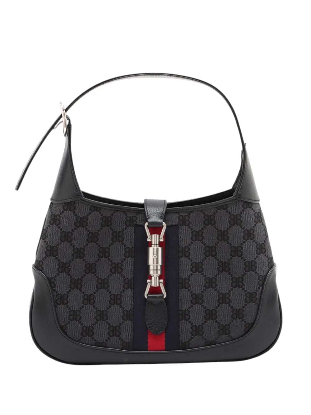 Gucci Pre-Owned 2018-2026 Balenciaga The Hacker Project Small GG Canvas Web Jackie 1961 crossbody bag - Nero