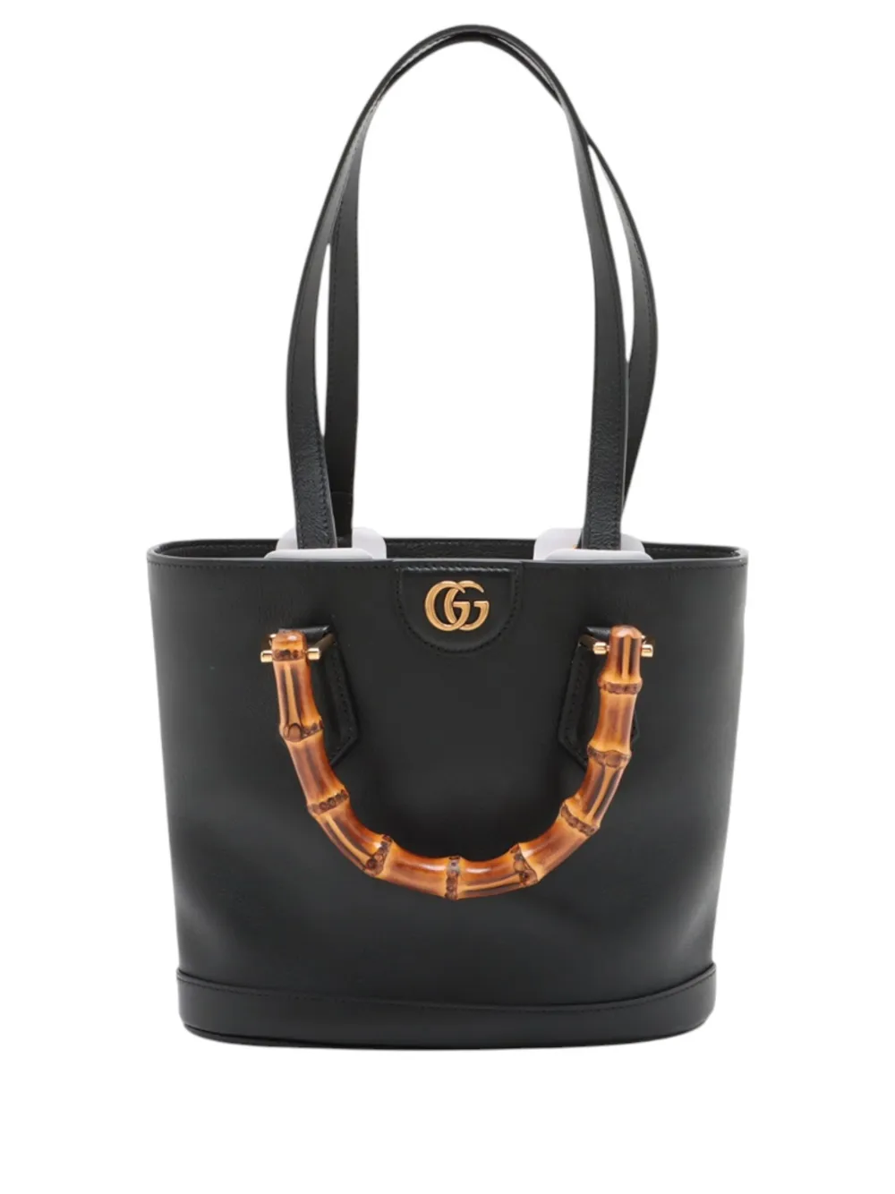 Gucci Pre-Owned 2016-2026 Small Calfskin Bamboo Diana Convertible Bucket Bag satchel - Black