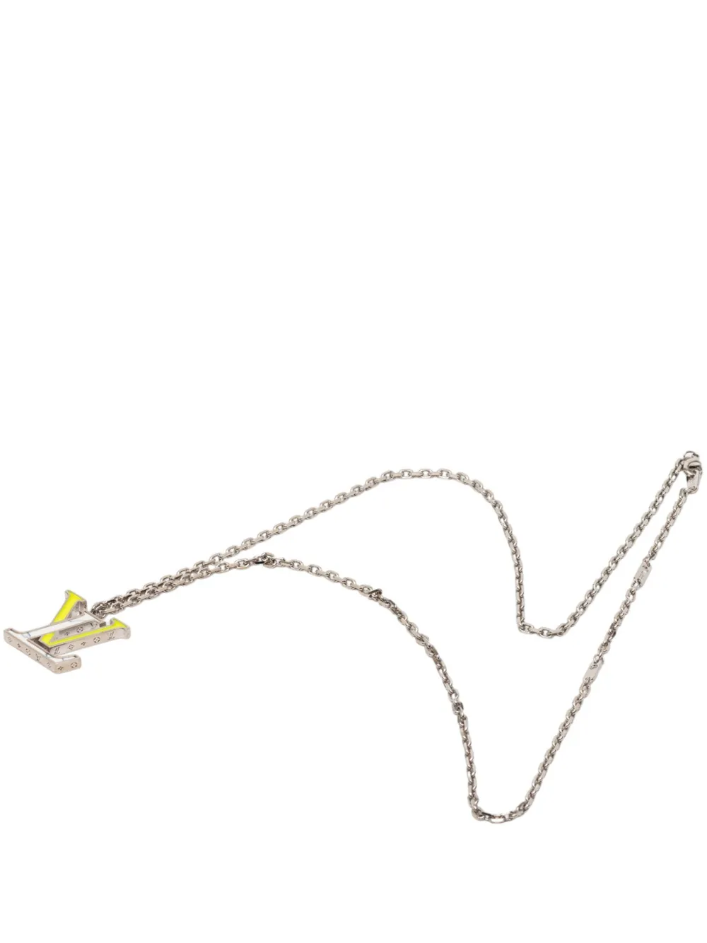 Louis Vuitton Pre-Owned 2021 Brass Enamel Resin LV Colors Pendant Necklace costume necklace - Silber