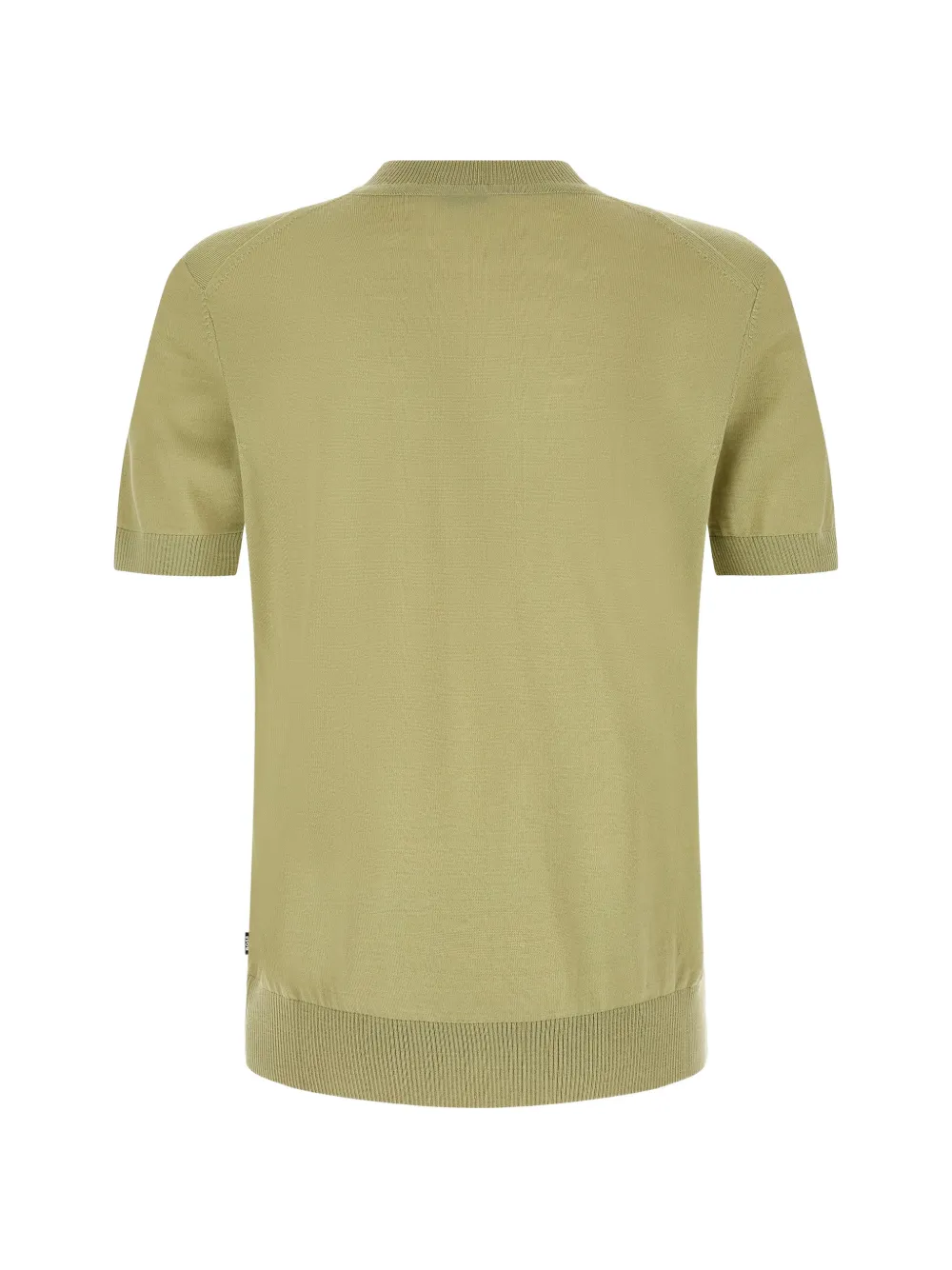 BOSS Umauro T-shirt van scheerwol met geribbelde afwerking Groen