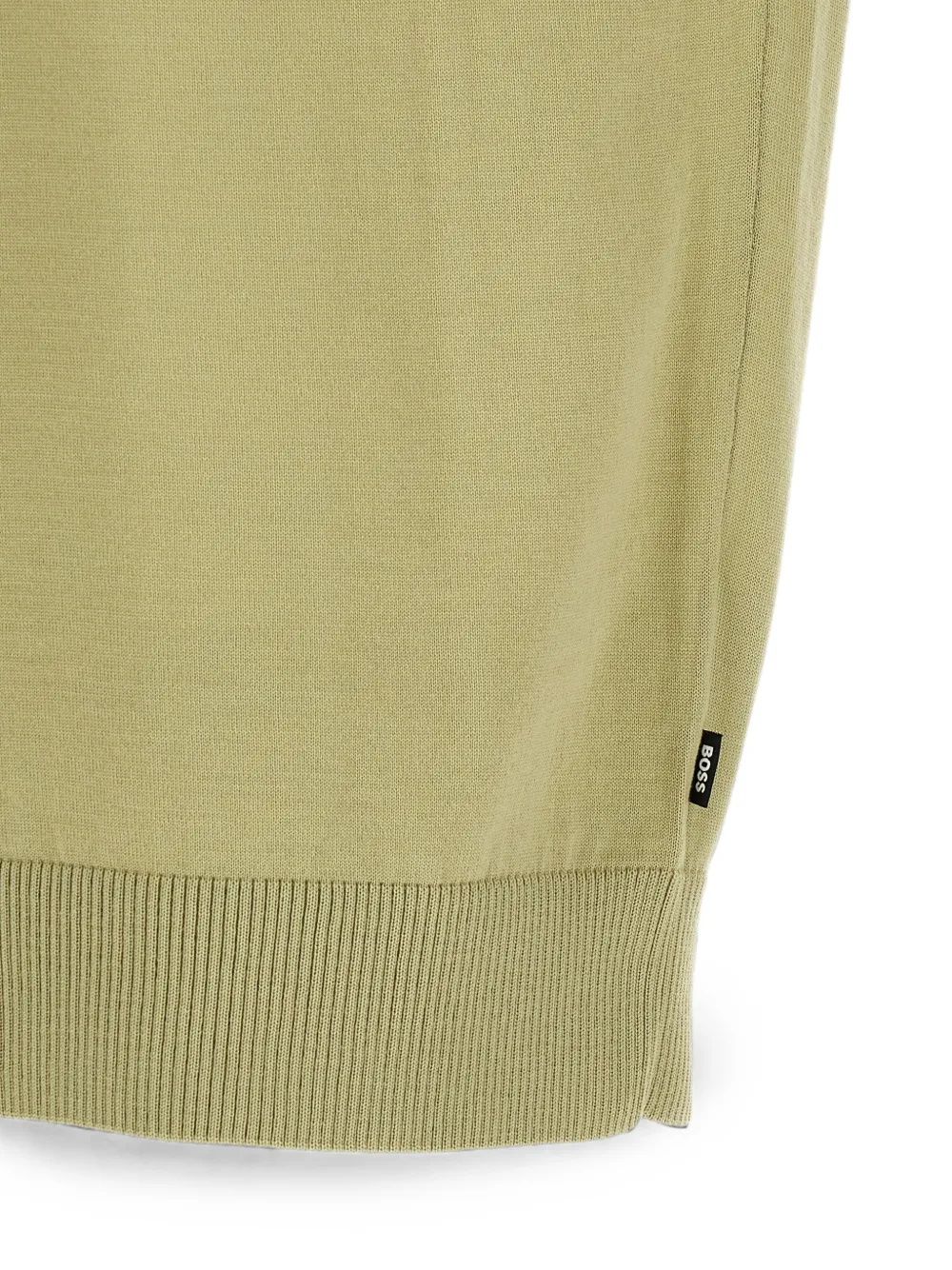BOSS Umauro T-shirt van scheerwol met geribbelde afwerking Groen