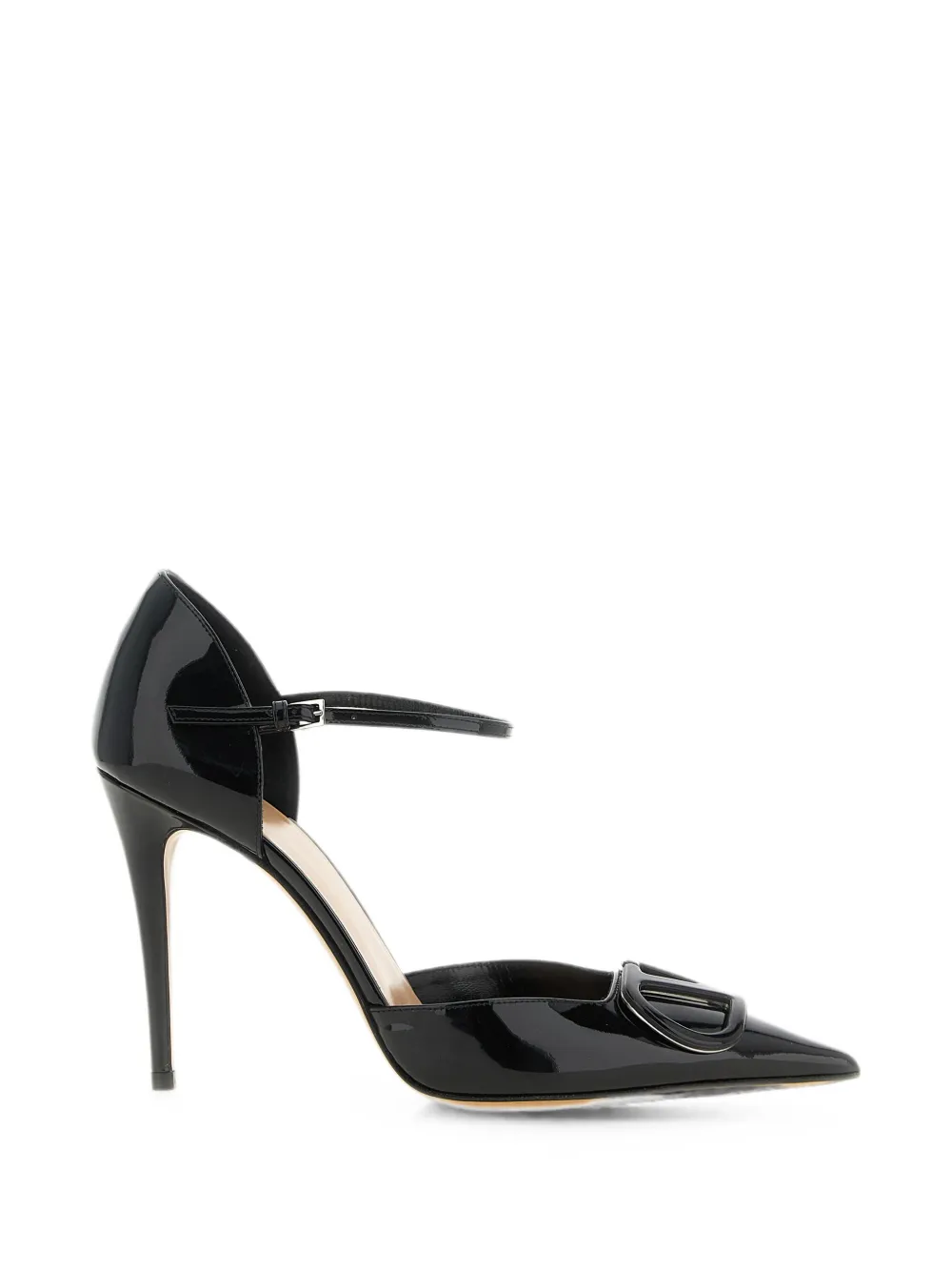 Valentino Garavani D'Orsay VLogo Signature patent leather pumps Zwart
