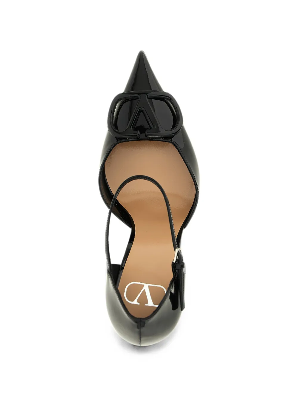Valentino Garavani D'Orsay VLogo Signature patent leather pumps Zwart