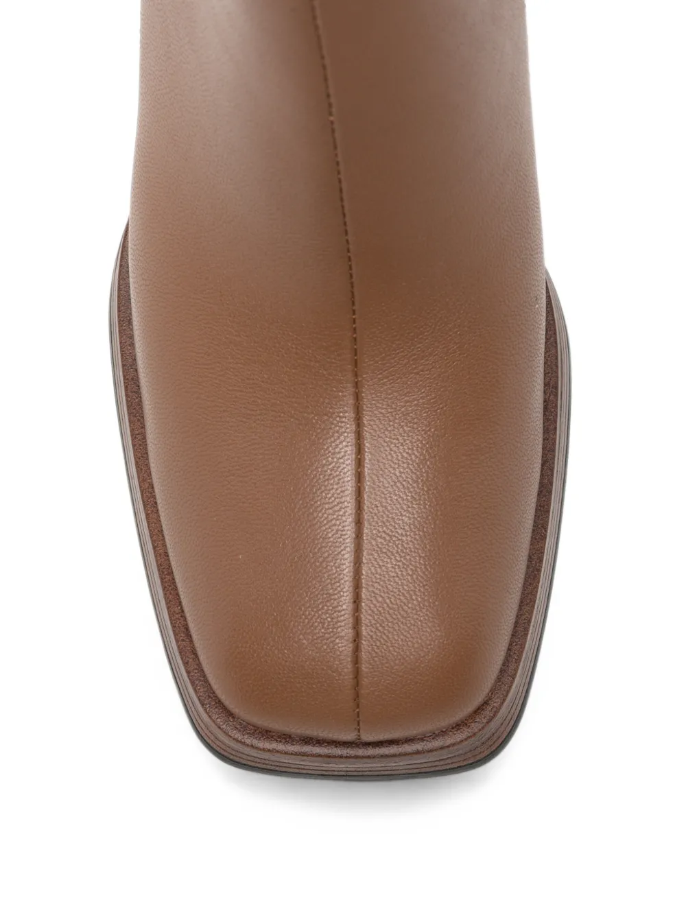 LINDA BAUMANN square-toe block-heel ankle boots Beige