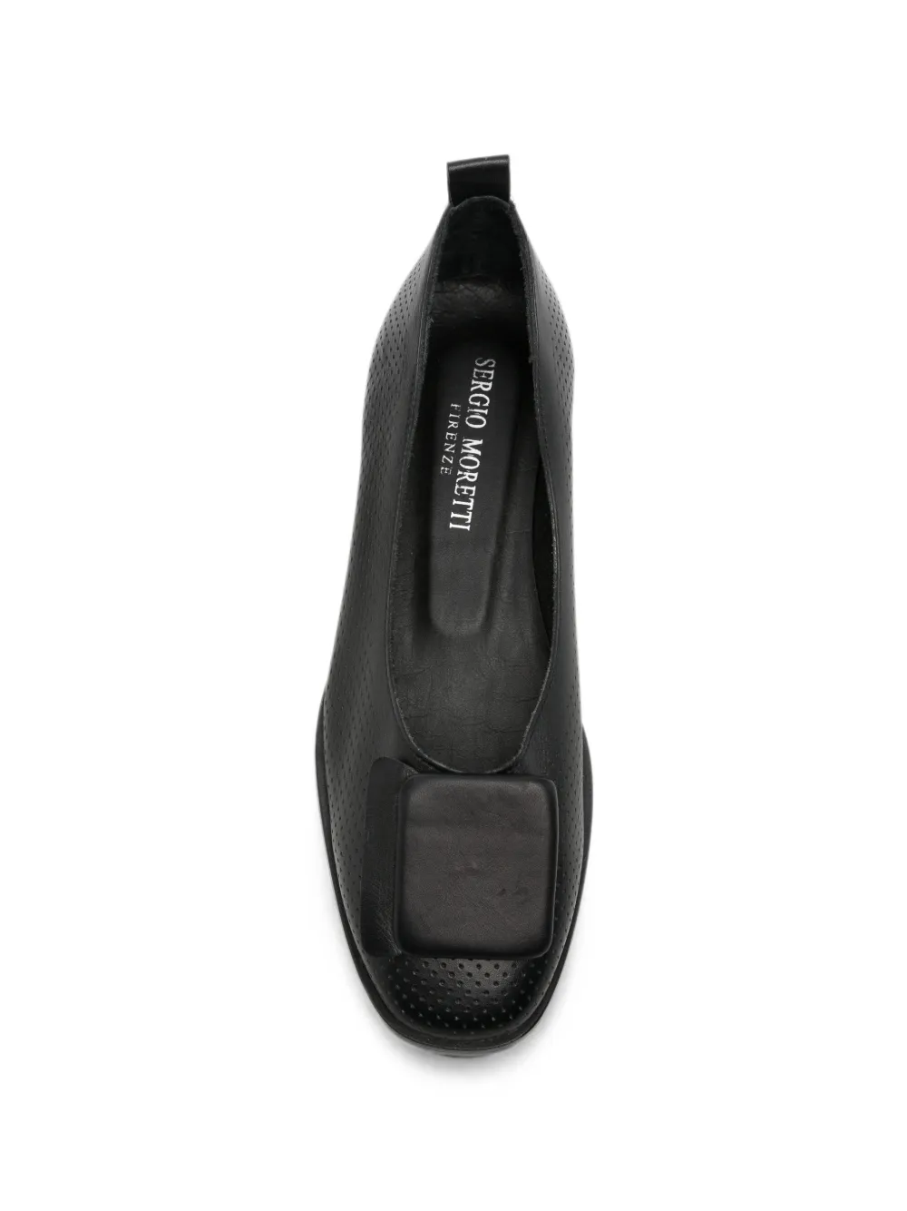 SERGIO MORETTI FIRENZE perforated ballet flats Zwart