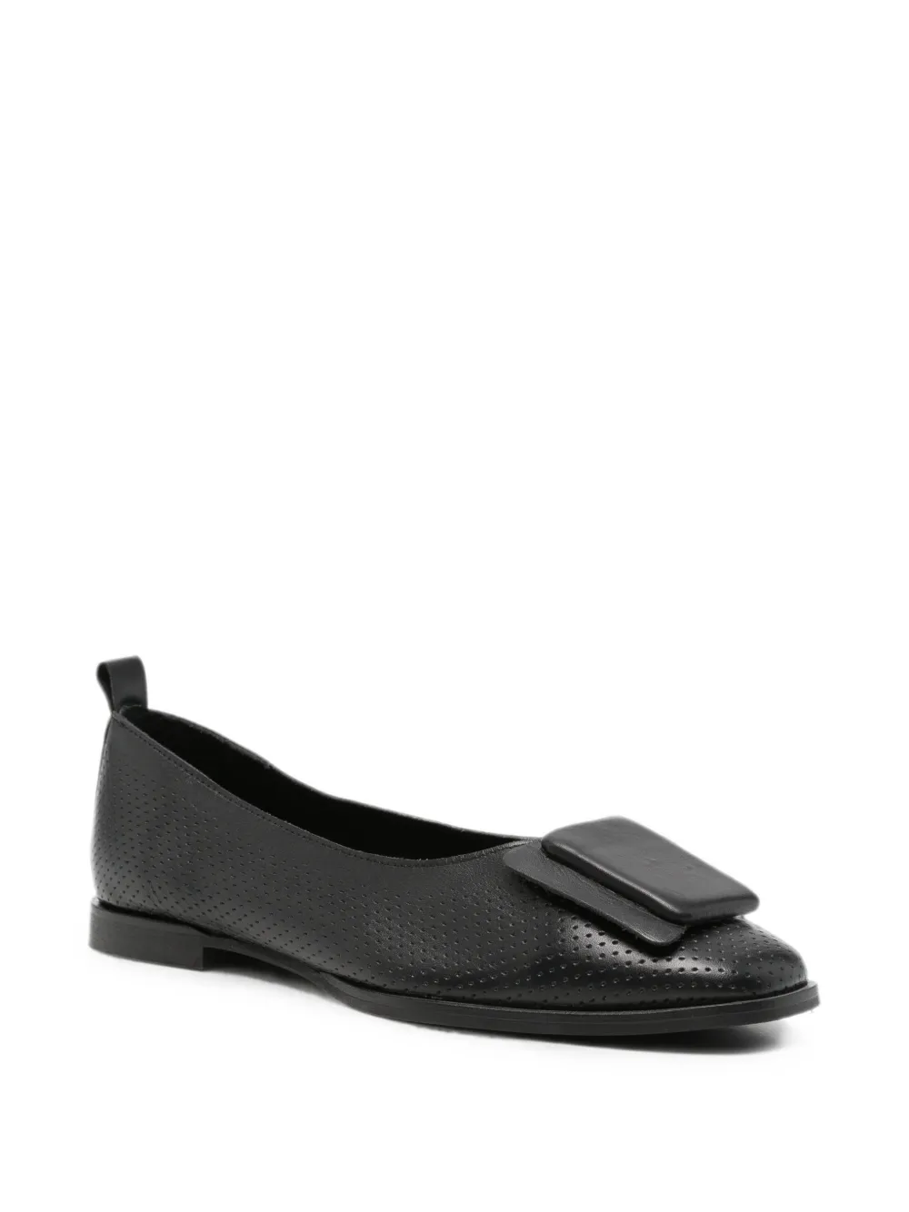 SERGIO MORETTI FIRENZE perforated ballet flats Zwart