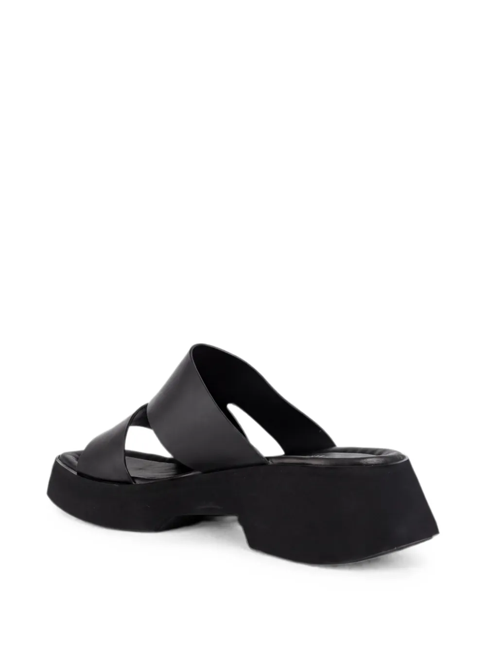 SERGIO MORETTI FIRENZE cut-out leather slippers Zwart