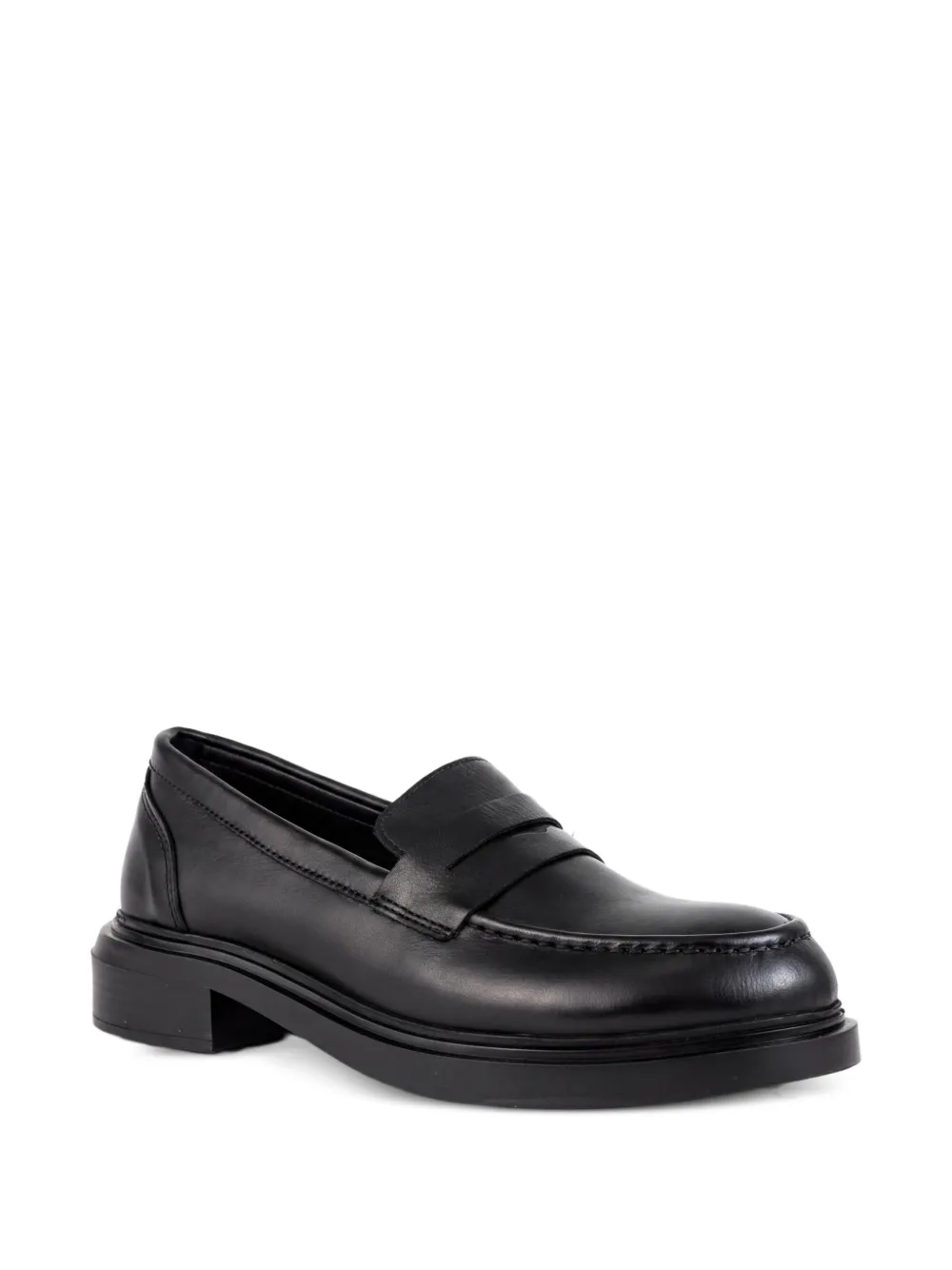 SERGIO MORETTI FIRENZE Leren penny loafers Zwart