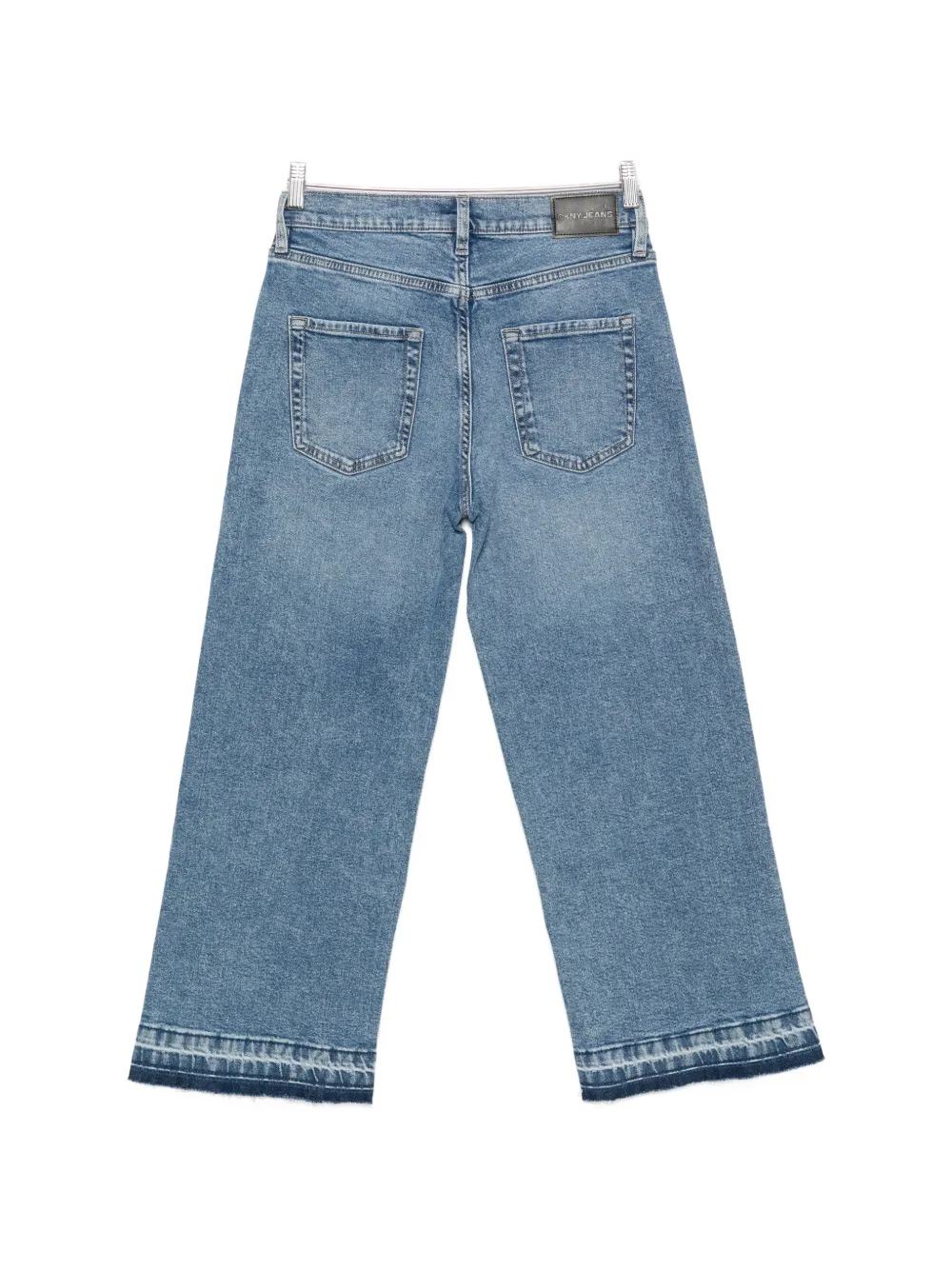 DKNY Jeans met wijde pijpen en gerafelde afwerking Blauw
