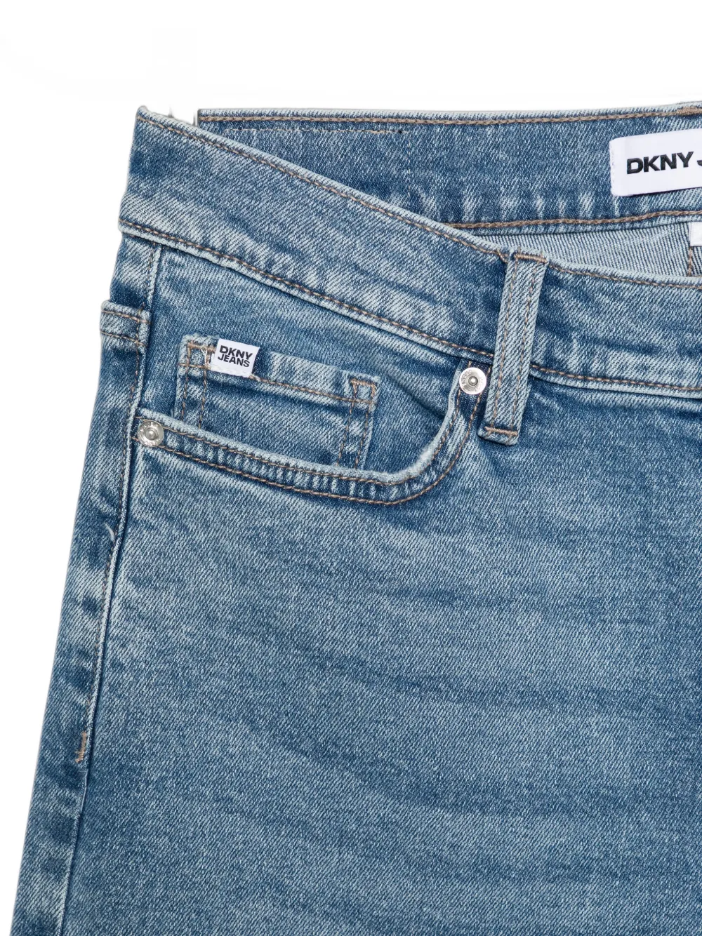 DKNY Jeans met wijde pijpen en gerafelde afwerking Blauw