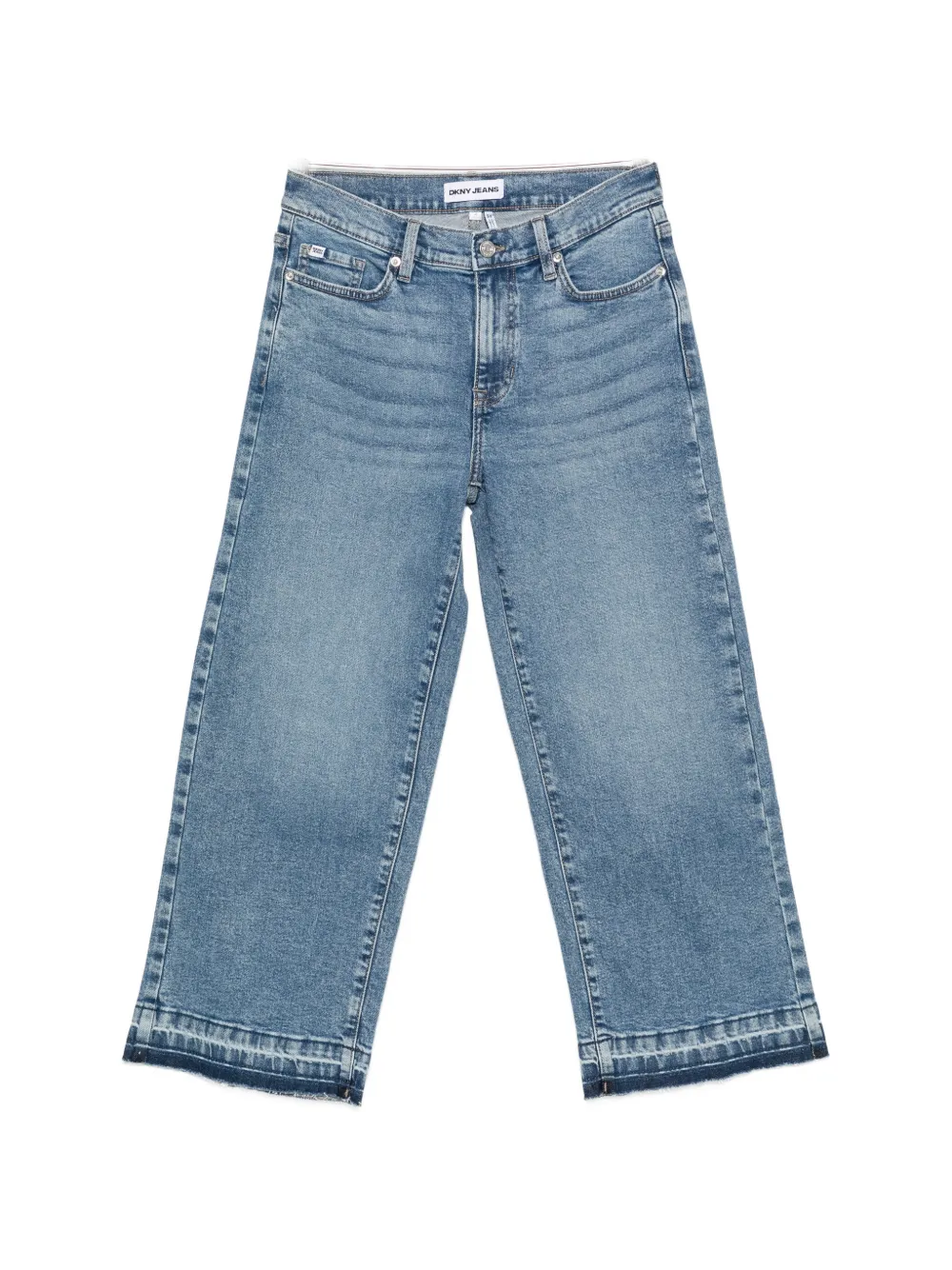 DKNY wide-leg raw-hem jeans - Blau