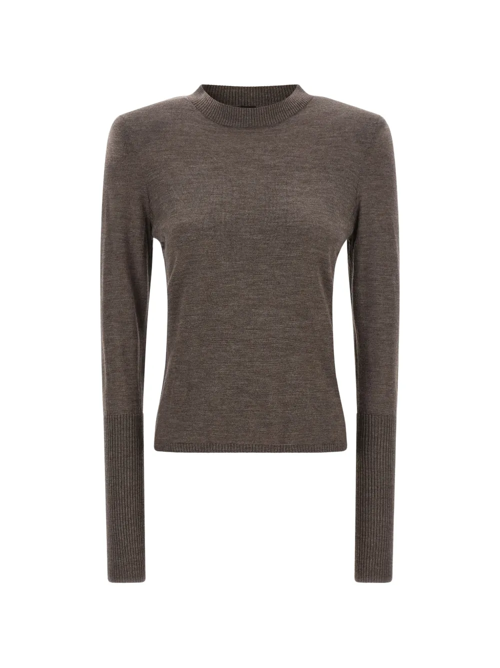PINKO padded-shoulder wool sweater - Marrone