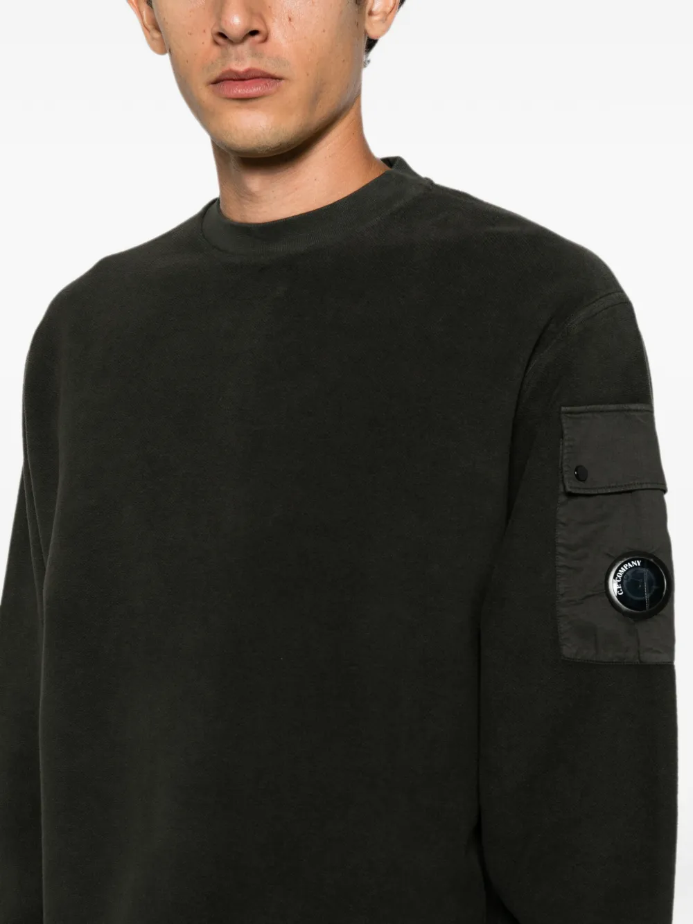 C.P. Company Sweater met zak en Lens-detail Groen