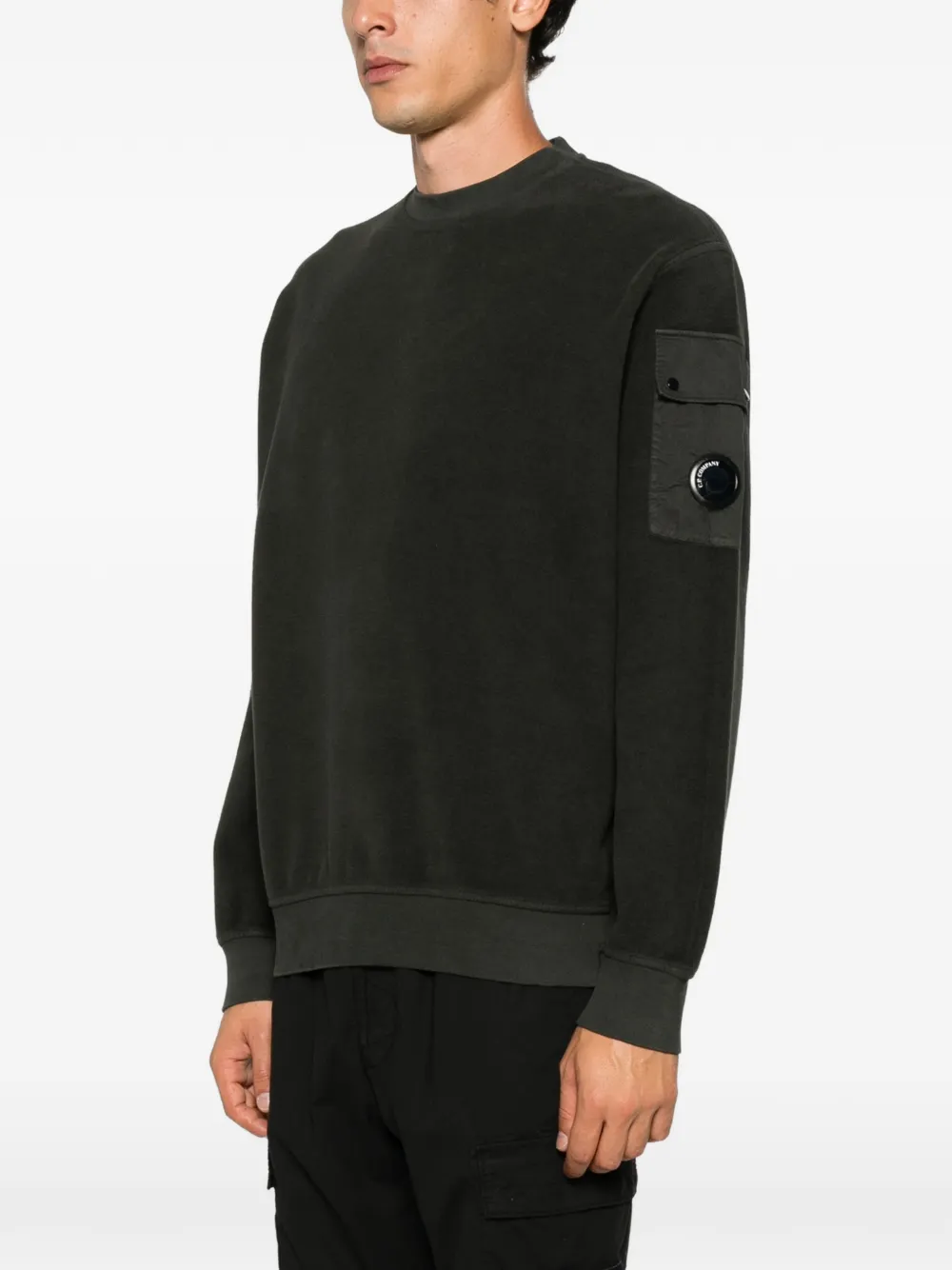 C.P. Company Sweater met zak en Lens-detail Groen