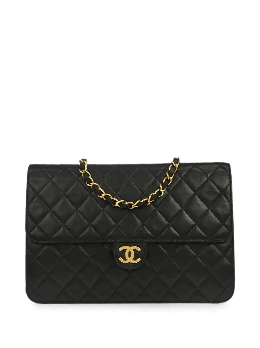 CHANEL Pre-Owned 1997 diamond-quilted Pushlock shoulder bag - Nero