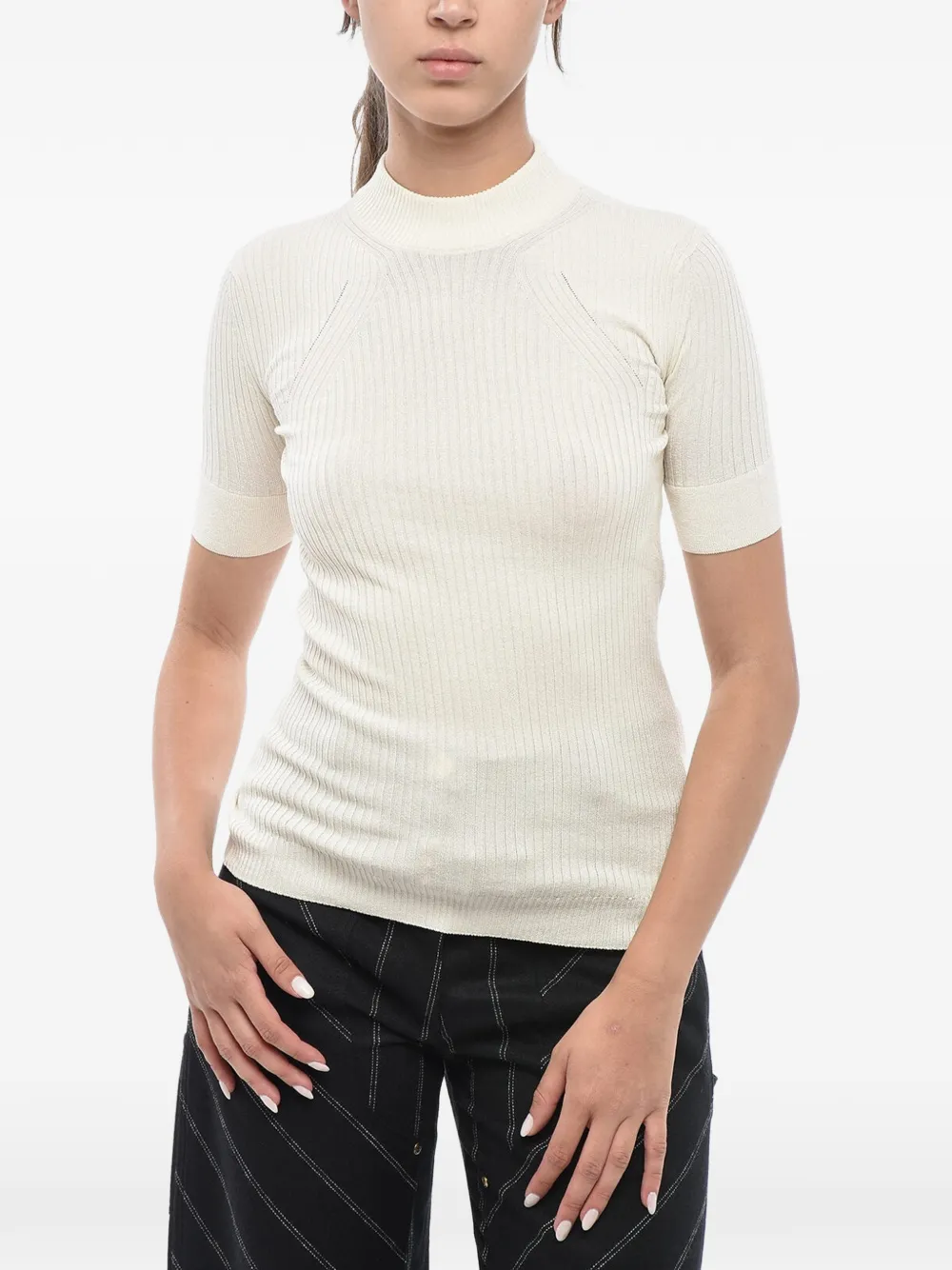 Stella McCartney Gerippter Strickpullover - Nude