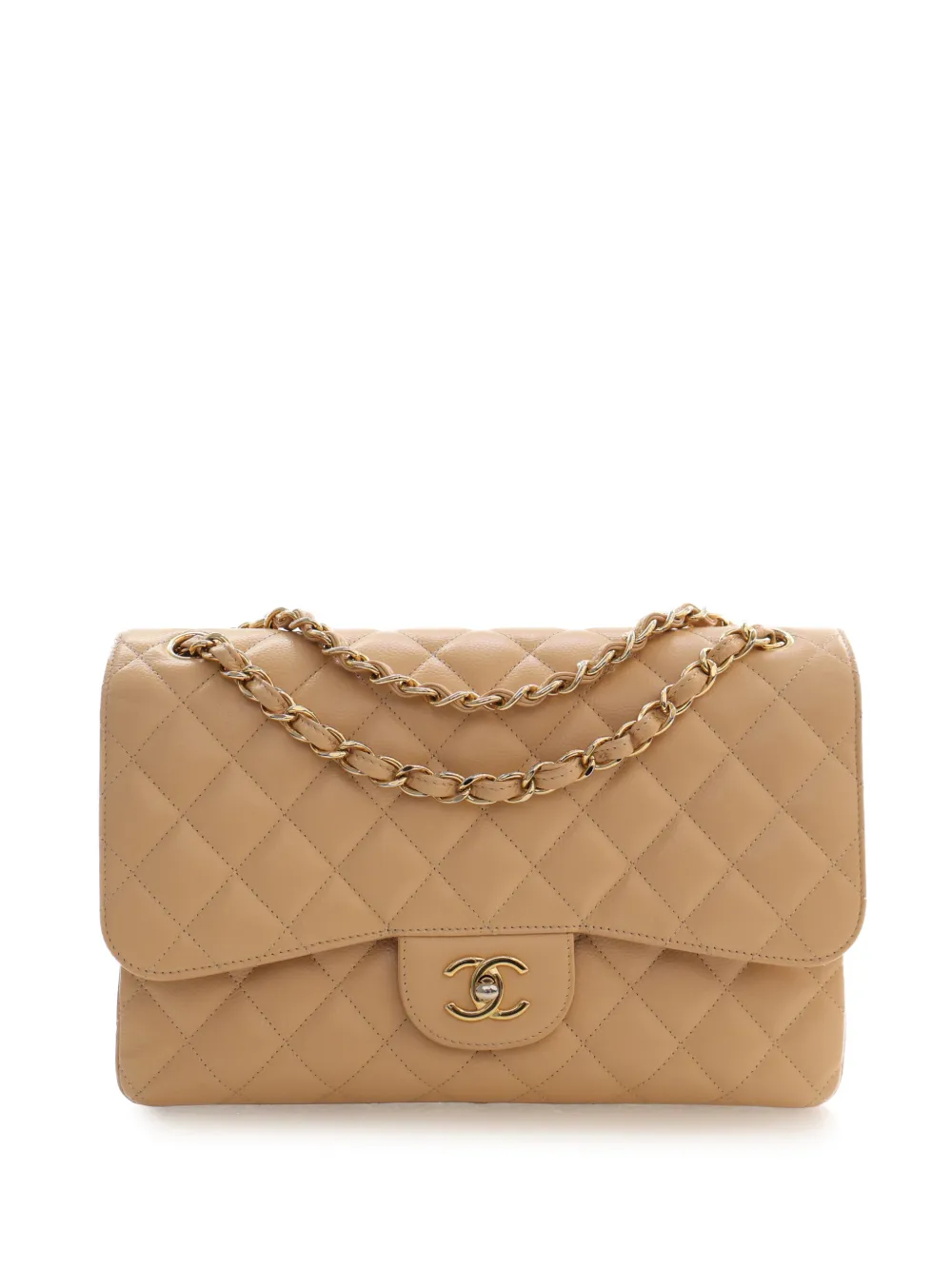 CHANEL Pre-Owned 2014-2015 Jumbo Classic Caviar Double Flap shoulder bag - Toni neutri