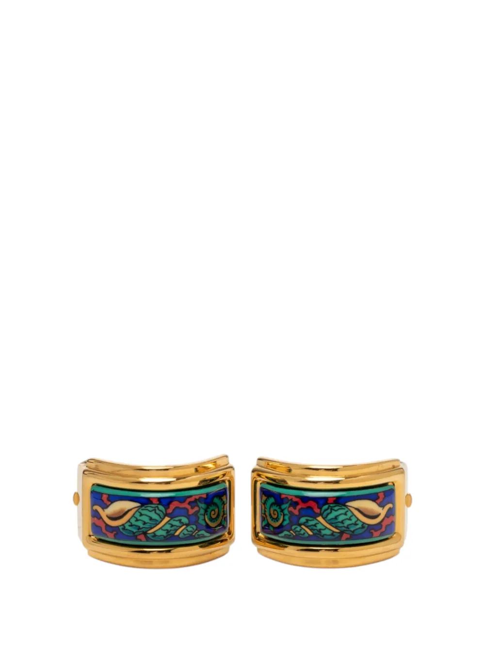 Hermès Pre-Owned 20th Century Gold Plated Enamel Cloisonne Clip On Earrings costume earrings