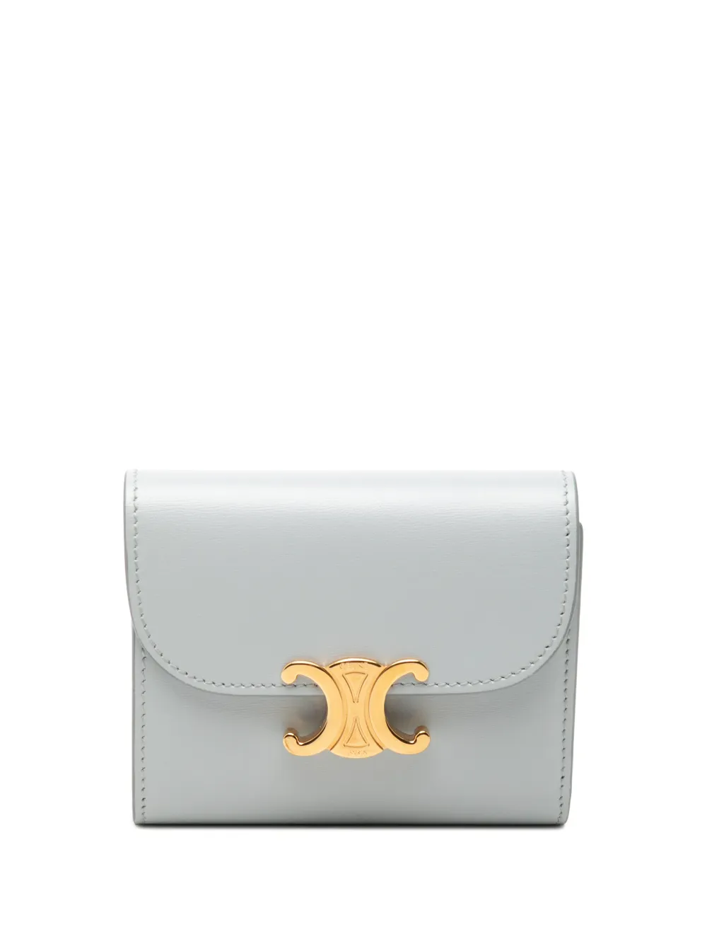 Celine Pre-Owned 2023 Shiny Calfskin Triomphe Flap Wallet small wallets - Grau