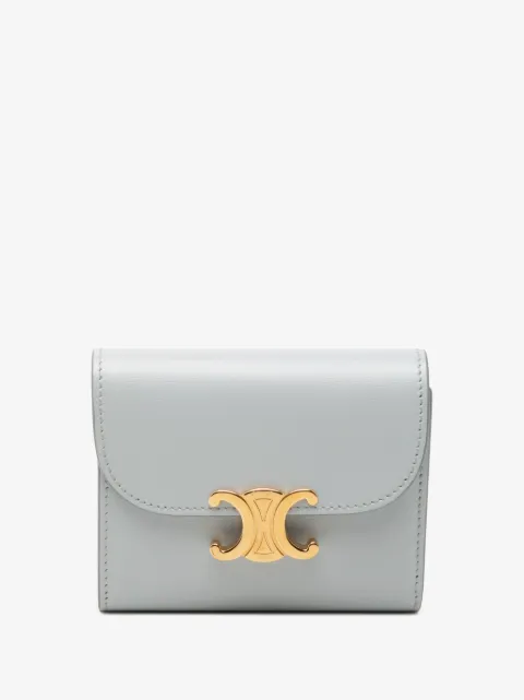 Celine Pre-Owned 2023 Shiny Calfskin Triomphe Flap Wallet small wallets
