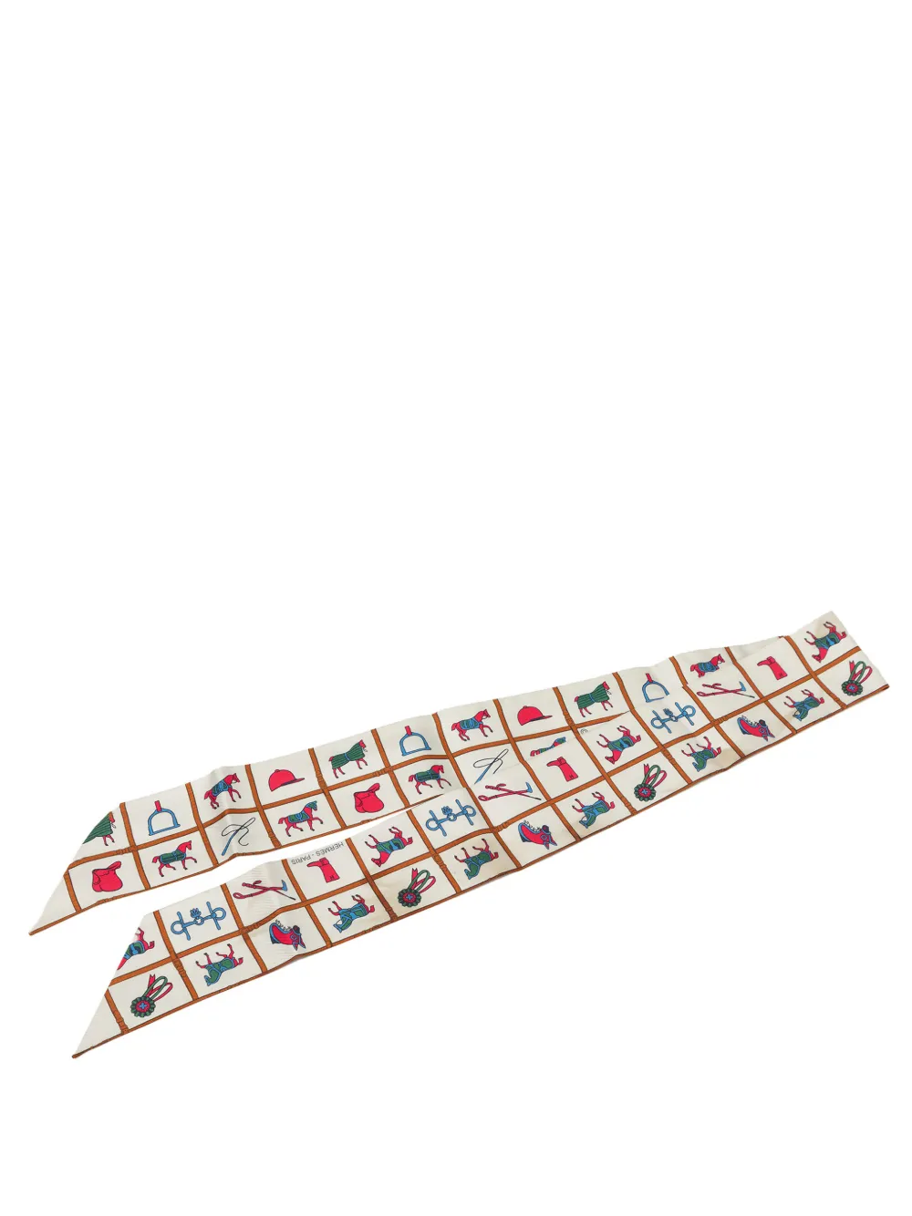 Hermès Pre-Owned 2000-2026 Couvertures et Tenues de Jour Silk Twilly Scarf scarves - Weiß
