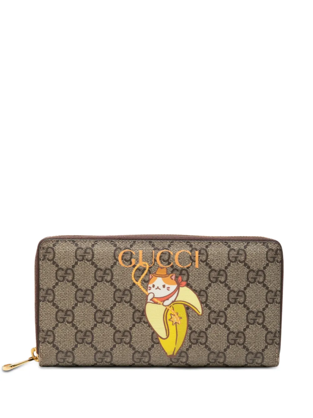 Gucci Pre-Owned 2016-2026 BNF GG Supreme Bananya Zip Around Wallet long wallets - Toni neutri