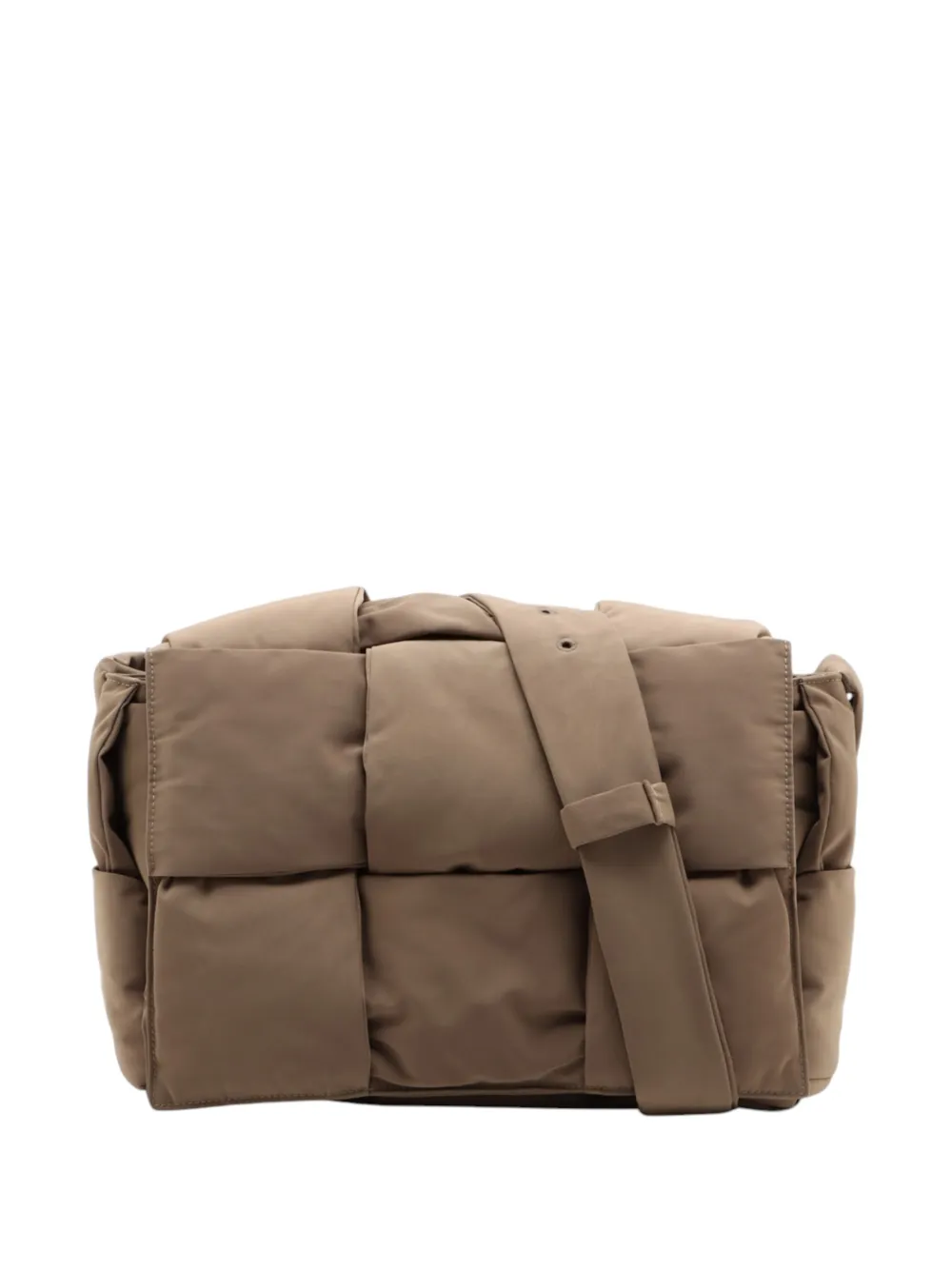 Bottega Veneta Pre-Owned 2012-2026 Nylon Maxi Intrecciato Padded Tech Cassette crossbody bag - Brown