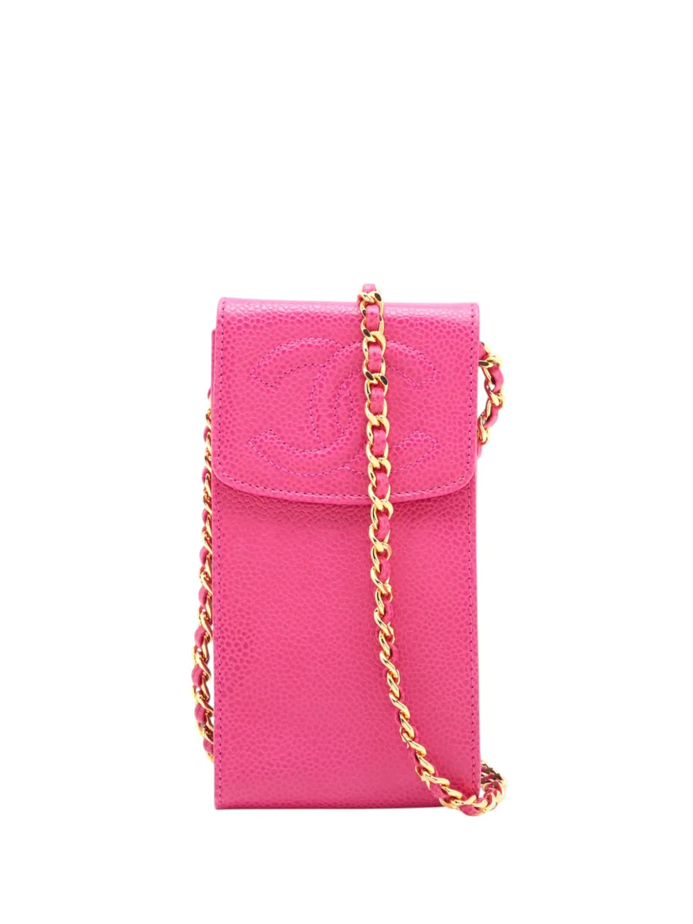 CHANEL Pre-Owned 1996-1997 CC Caviar Phone crossbody bag - Rosa