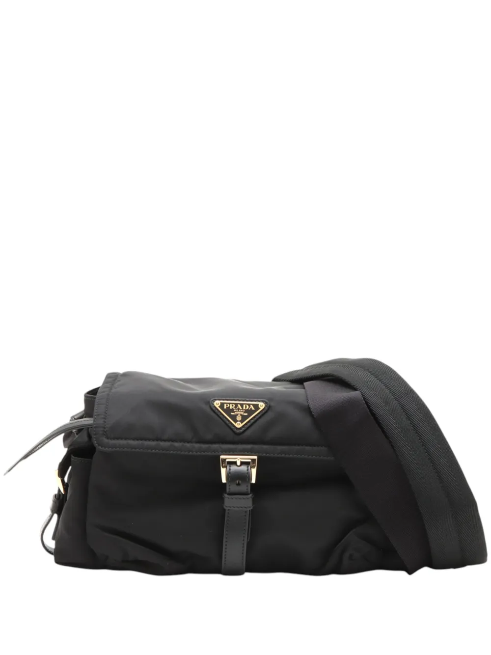 Prada Pre-Owned 2013-2026 Tessuto Buckle Messenger Bag crossbody bag - Black