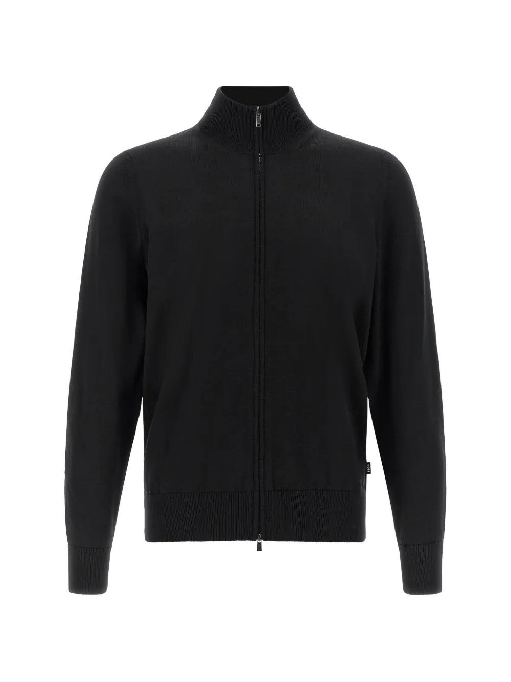BOSS zip-up sweater in merino wool - Nero