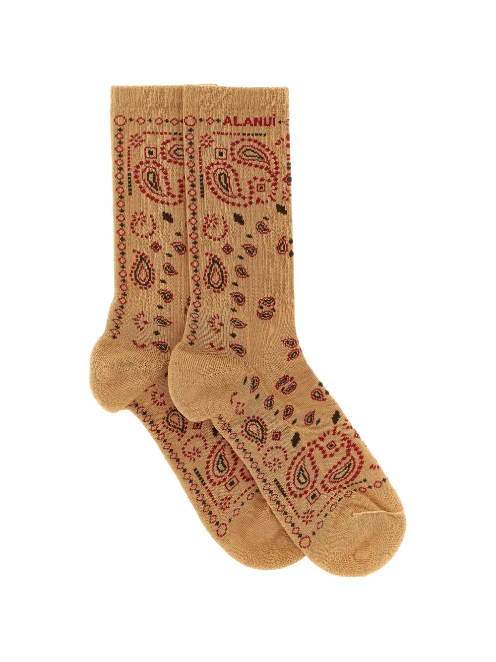 Alanui Bandana paisley jacquard socks - Nude