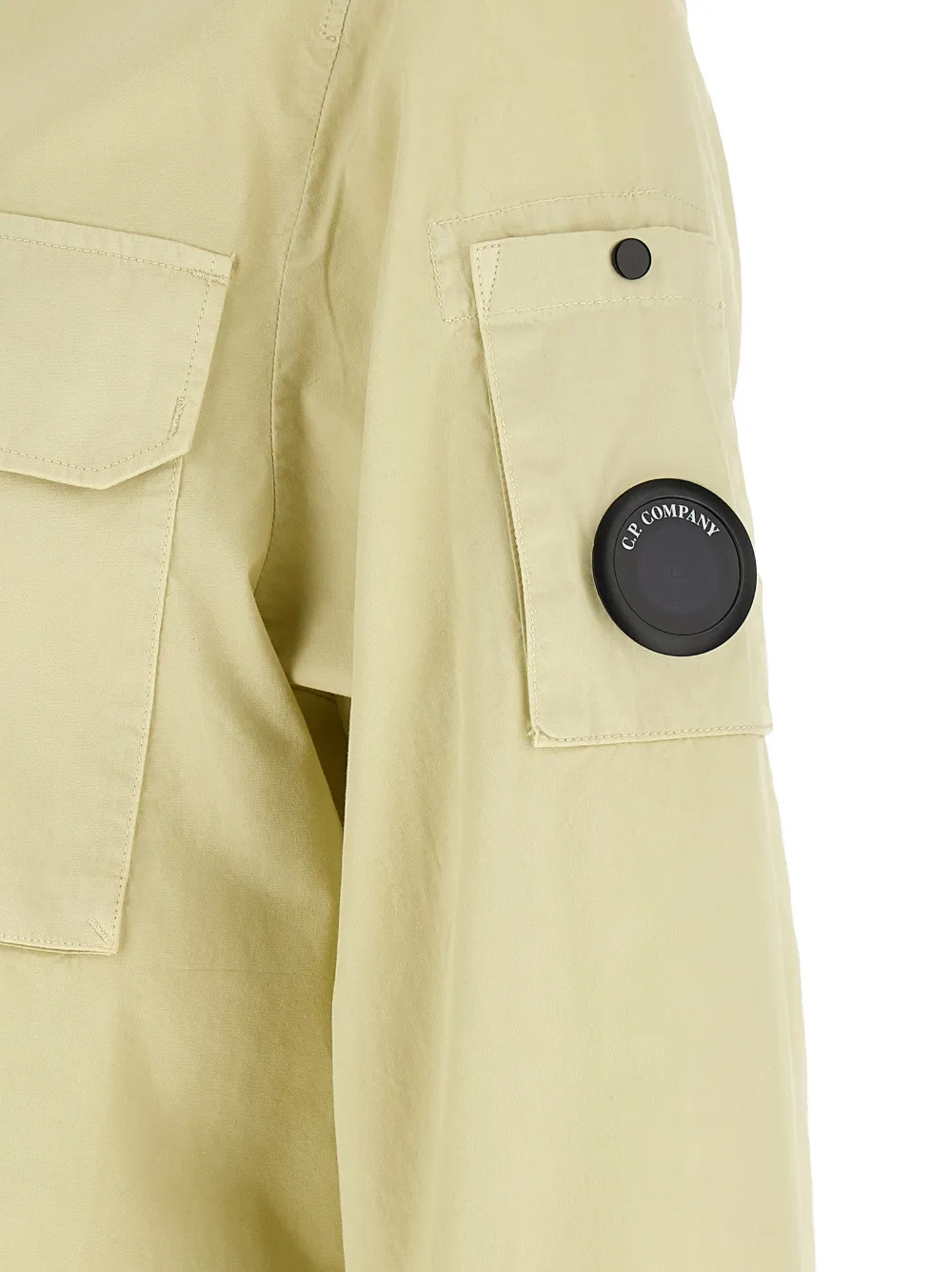 C.P. Company Lens shirtjack van biologische gabardine met rits Beige