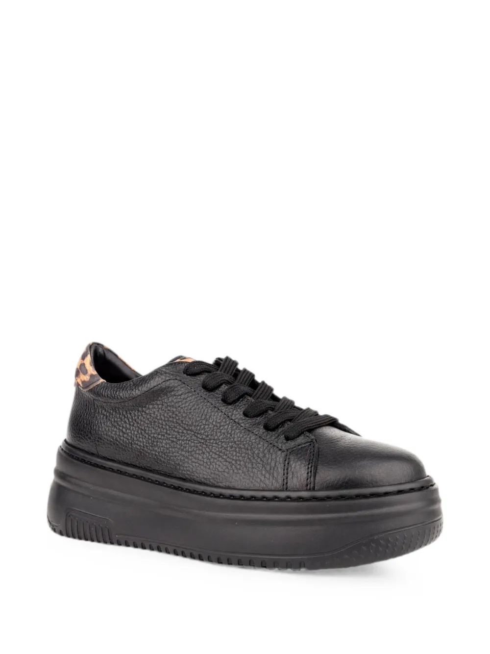SERGIO MORETTI FIRENZE leopard-print platform sneakers Zwart