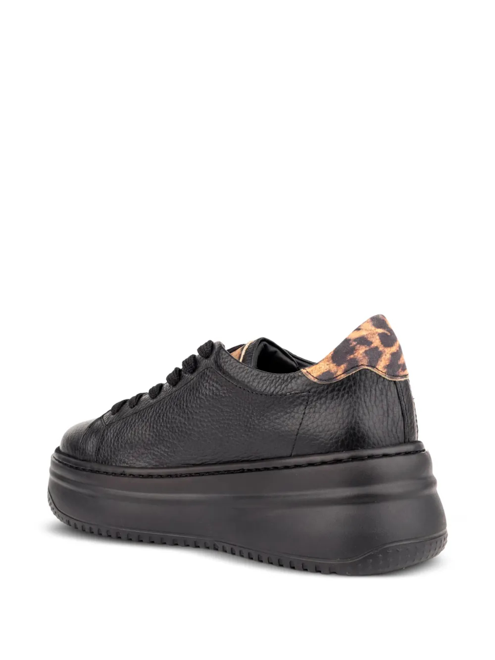 SERGIO MORETTI FIRENZE leopard-print platform sneakers Zwart