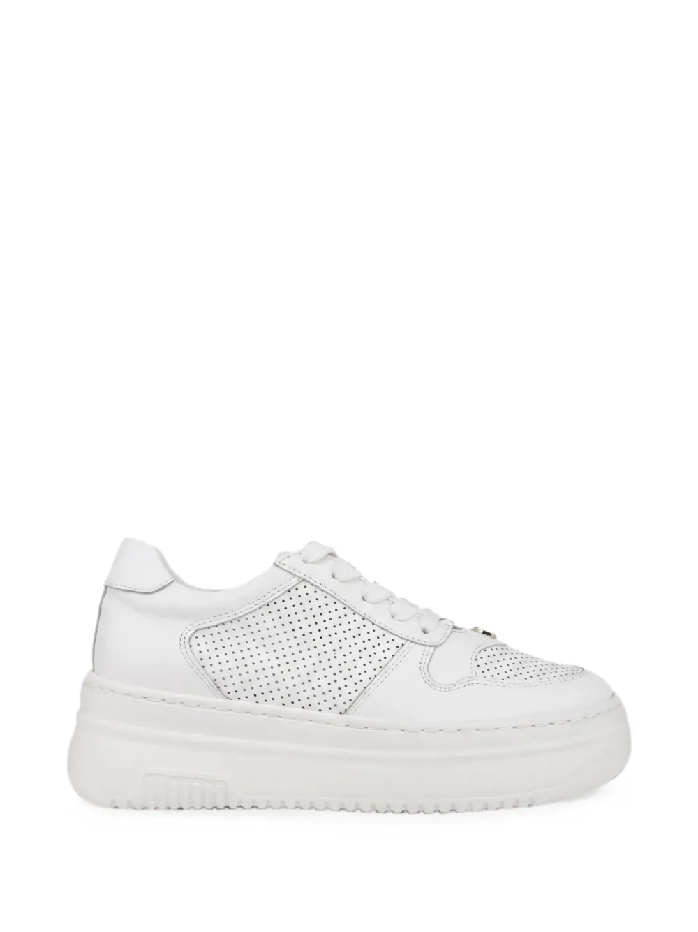 SERGIO MORETTI FIRENZE perforated platform sneakers - Bianco