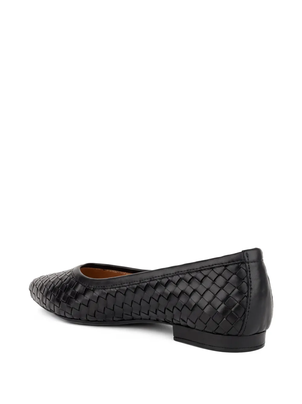 SERGIO MORETTI FIRENZE woven almond-toe ballet flats Zwart